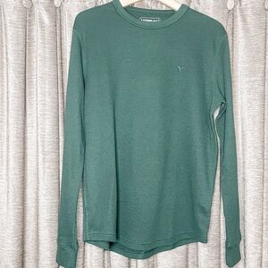 American Eagle Green Thermal Long Sleeve Tee Shirt Size Small